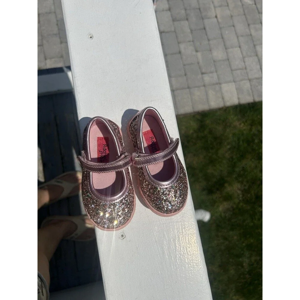 Rachel Shoes Girls Pink Glitter Mary Jane Shoes Size 5 Toddler